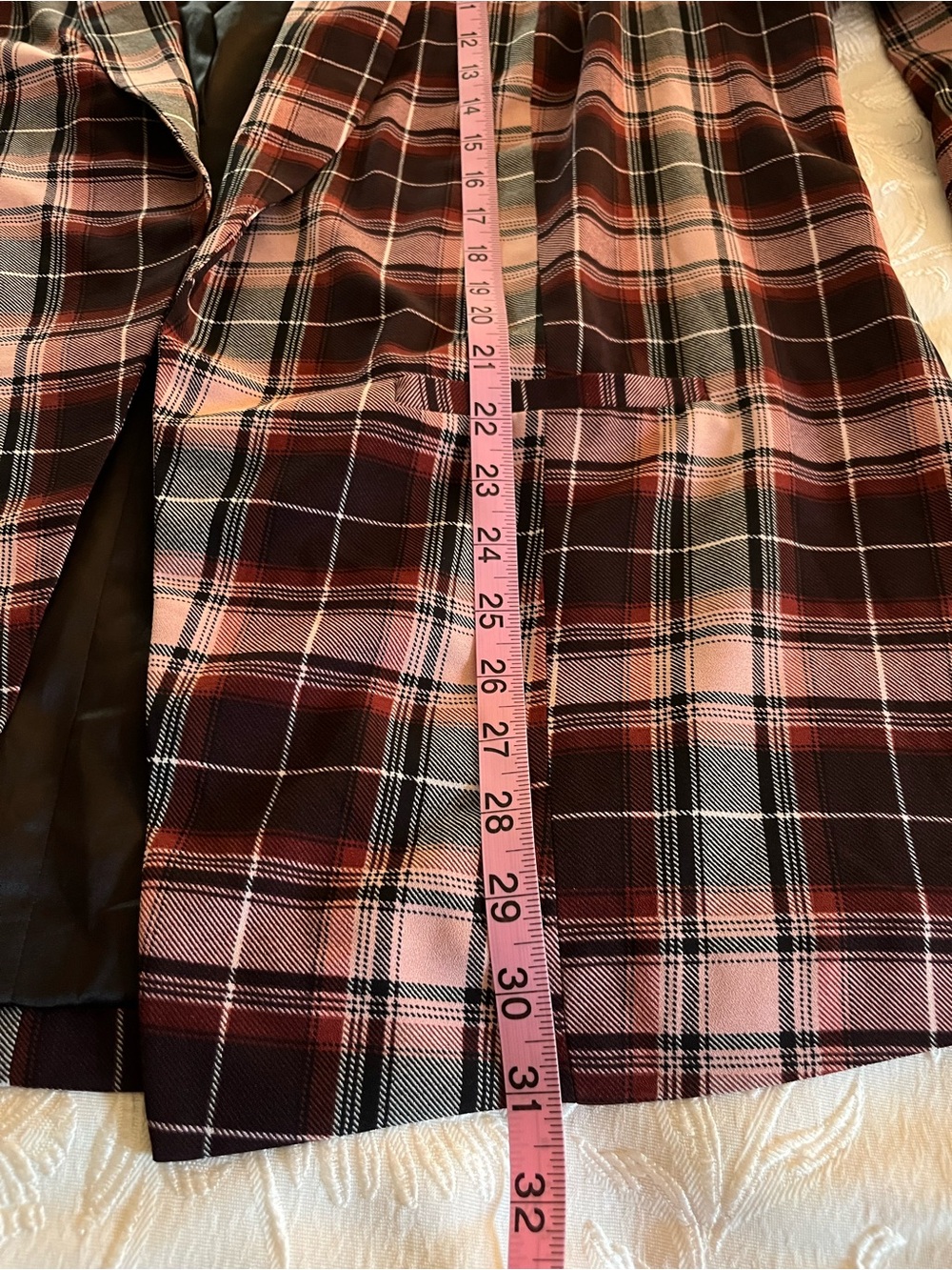 torrid Pink and Black Plaid Open Blazer Jacket - Picture 9 of 9